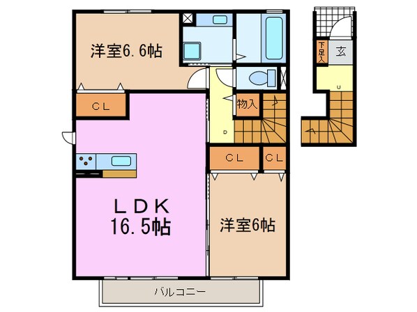 ウエストヒルズ岩崎台 A棟の物件間取画像